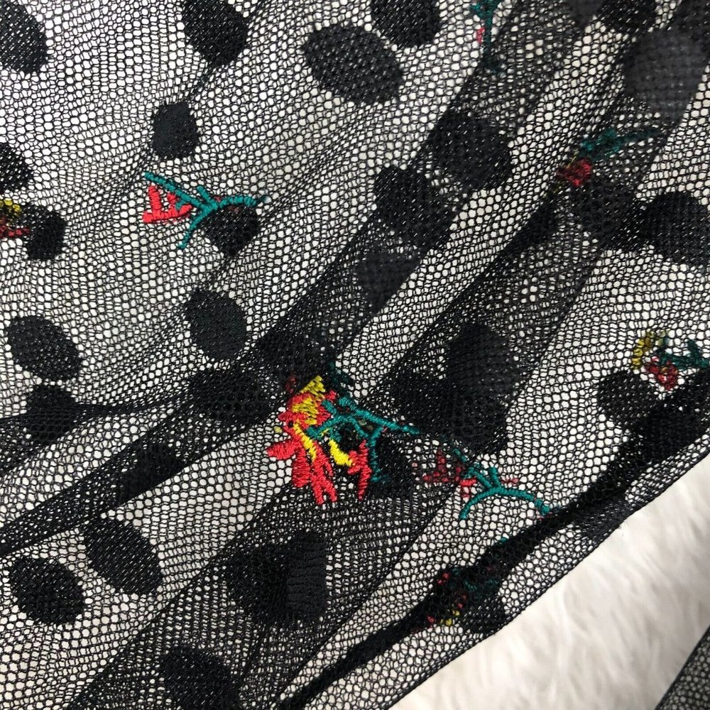 torrid Black Sheer Midi Dress with Colorful Floral Embroidery - Picture 6 of 16